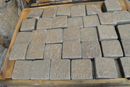 Гранитная брусчатка галтованная 30-40мм 150*150