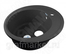 RONDO 510 Мойка мрамор, черный, D510, B450