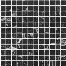 Мозаика из натурального камня Caramelle Nero marquina POL 23x23x7 (16), шт
