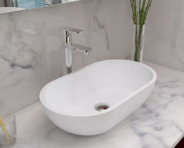 Раковина накладная NS bath из искусственного камня, мат./глянец, NST-56330
