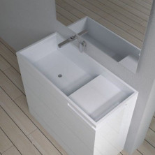 Раковина напольная с полотенцедерж. NS bath из искусственного камня, мат./глянец, NSF-10400