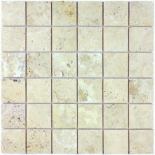 Мозаика из натурального камня Caramelle Travertino Etrusco POL 48x48x7 (27)