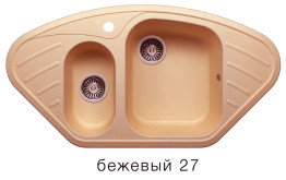 Кухонная мойка Polygran F-14 960x500мм Бежевый
