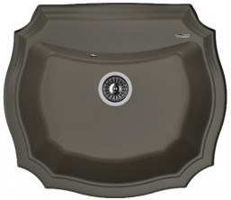 Мойка кухонная Florentina накладная, литой мрамор, Эмилия 640 Антрацит