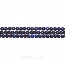 Бусины каменные, лазурит, 4мм, 45 шт., низка