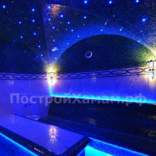 Звездное небо для хамама. 100 точек. Синее мерцание