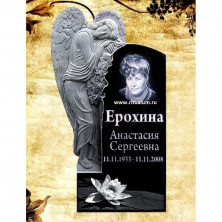 Памятник резной из гранита ЧПУ «Скорбящая с цветами»