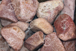 Малиновый кварцит для бани обвалованный, 20 кг