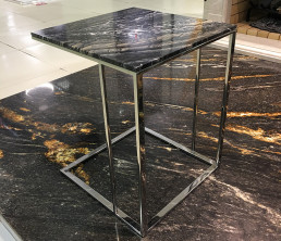 Прикроватный столик. Мрамор Silver Wave Brown 40*40*49 см
