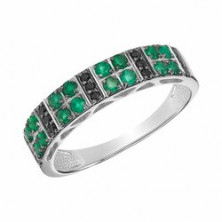 СЕРЕБРЯНОЕ КОЛЬЦО С АГАТОМ И ШПИНЕЛЬЮ