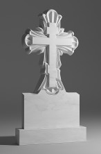 Резной памятник из белого мрамора
