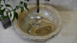 Желтая раковина Distrito из камня оникса Honey Onyx